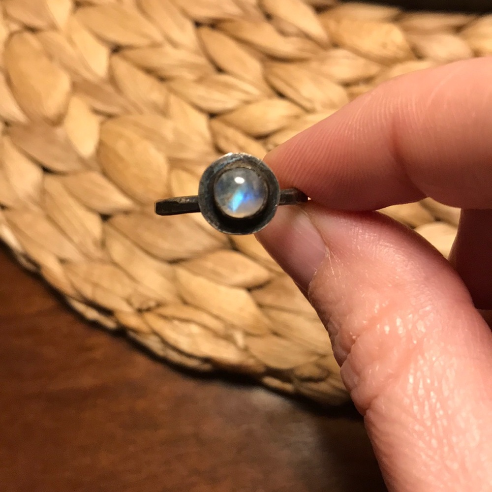 Silver and Moonstone Ring Size 7